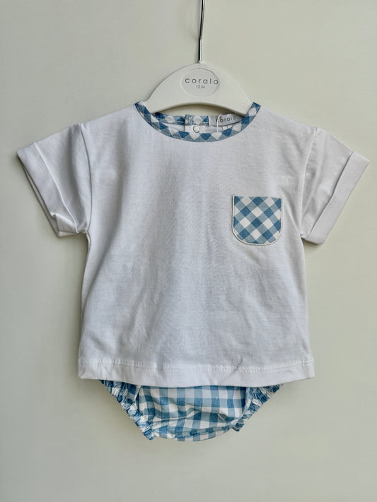Conjunto Algodón Vichy Azul